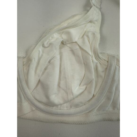 Cake Lingerie Balcony Style Flexible Wire White Embroidery Nursing Bra Size 34D - Picture 12 of 16